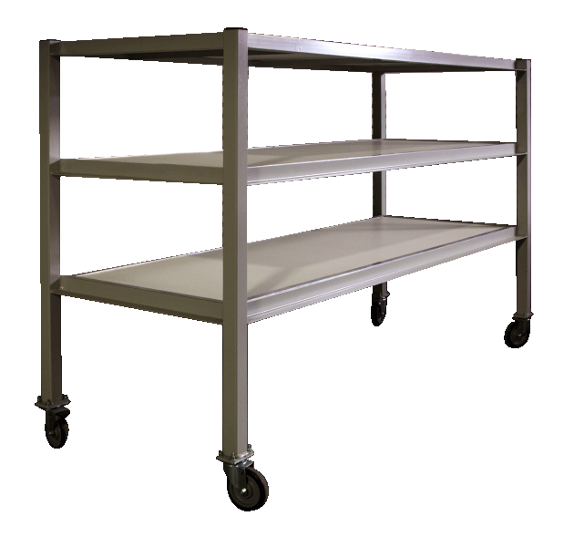 MPM 3-Tier Foldable Shelf Storage with Wheels, Heavy Duty Casters